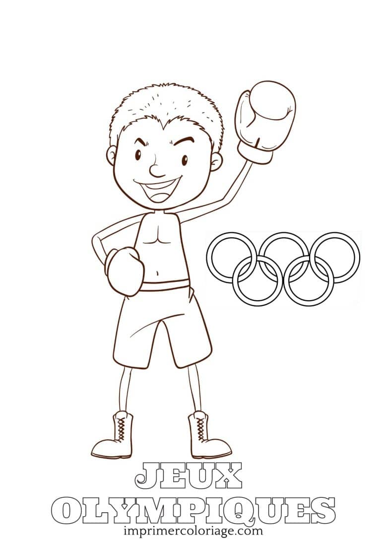 Coloriage sport olympique : boxe Coloriage sport olympique : boxe à imprimer
