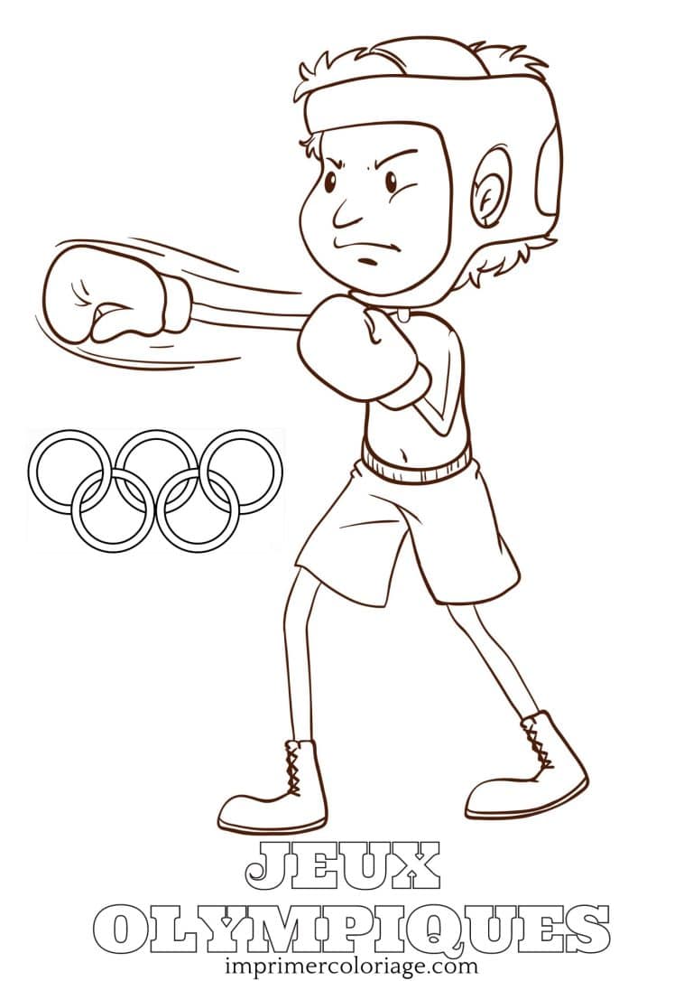 Coloriage sport olympique : boxeur Coloriage sport olympique : boxeur à imprimer