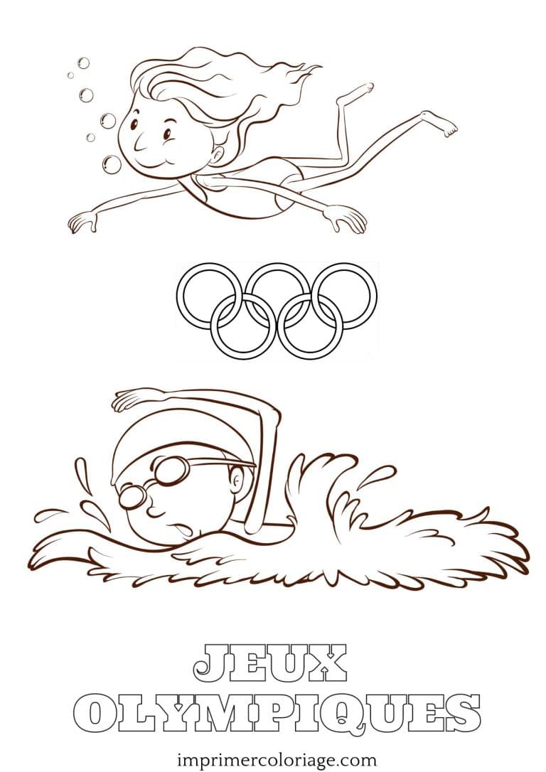 Coloriage sport olympique : natation Coloriage sport olympique : natation à imprimer
