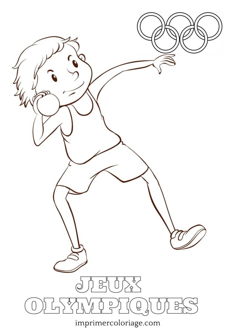 Coloriage sport olympique : lancer de poids Coloriage sport olympique : lancer de poids à imprimer