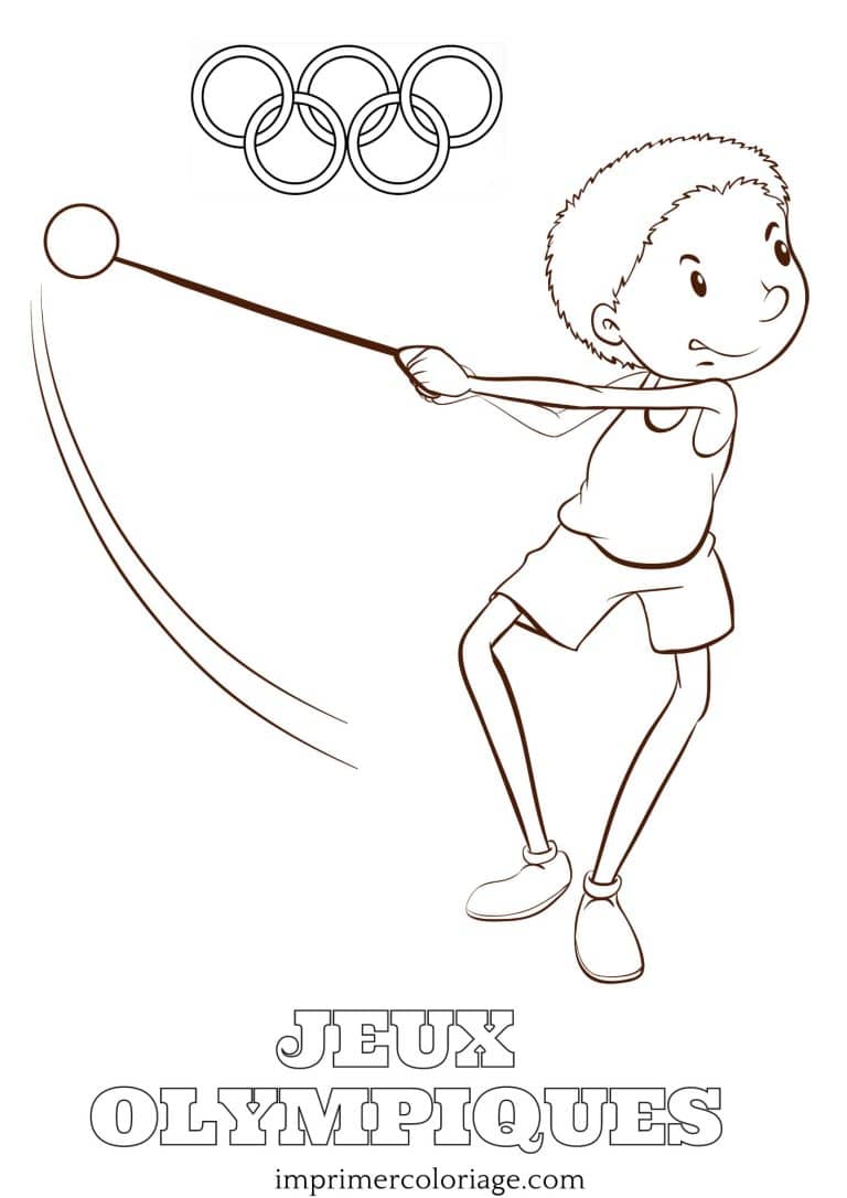 Coloriage sport olympique : lancer de marteau Coloriage sport olympique : lancer de marteau à imprimer