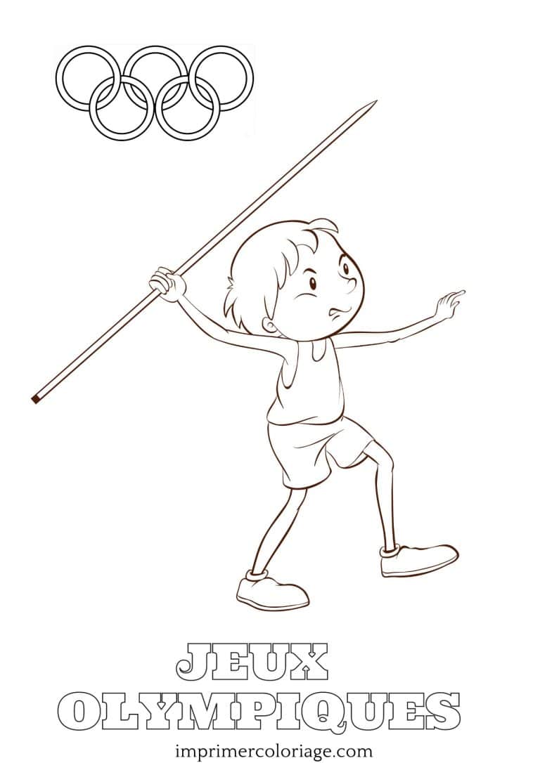 Coloriage sport olympique : lancer de javelot Coloriage sport olympique : lancer de javelot à imprimer