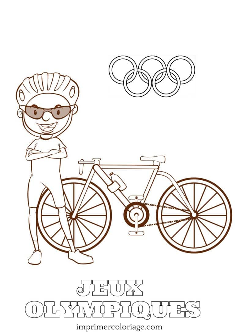 Coloriage sport olympique : vélo Coloriage sport olympique : vélo à imprimer