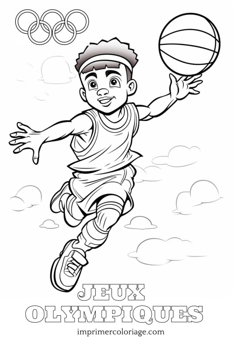 Coloriage sport olympique : basketball Coloriage sport olympique : basketball à imprimer