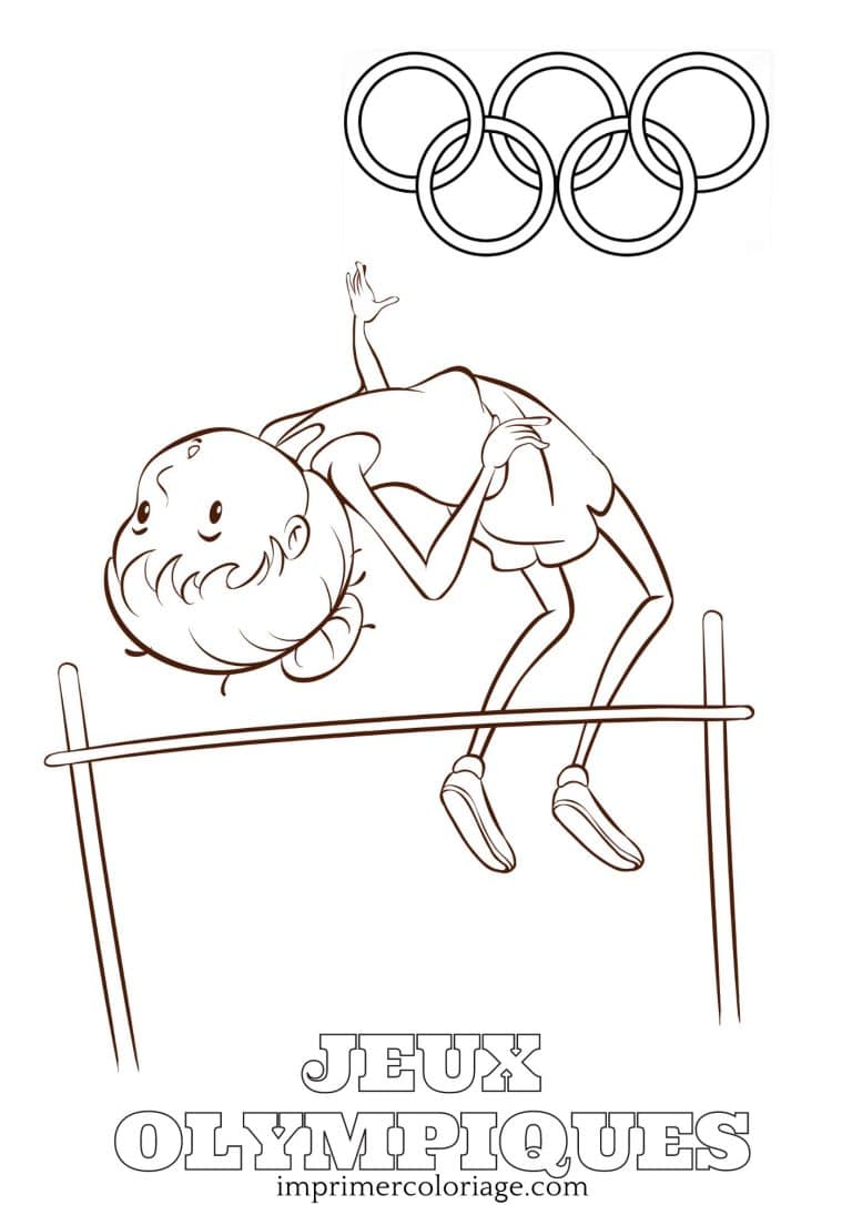 Coloriage sport olympique : saut en hauteur Coloriage sport olympique : saut en hauteur à imprimer
