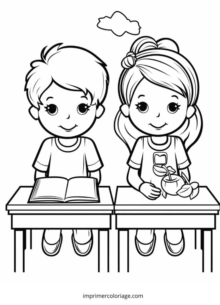 Coloriage la rentr&eacute;e scolaire | Dessin gratuit &agrave; imprimer