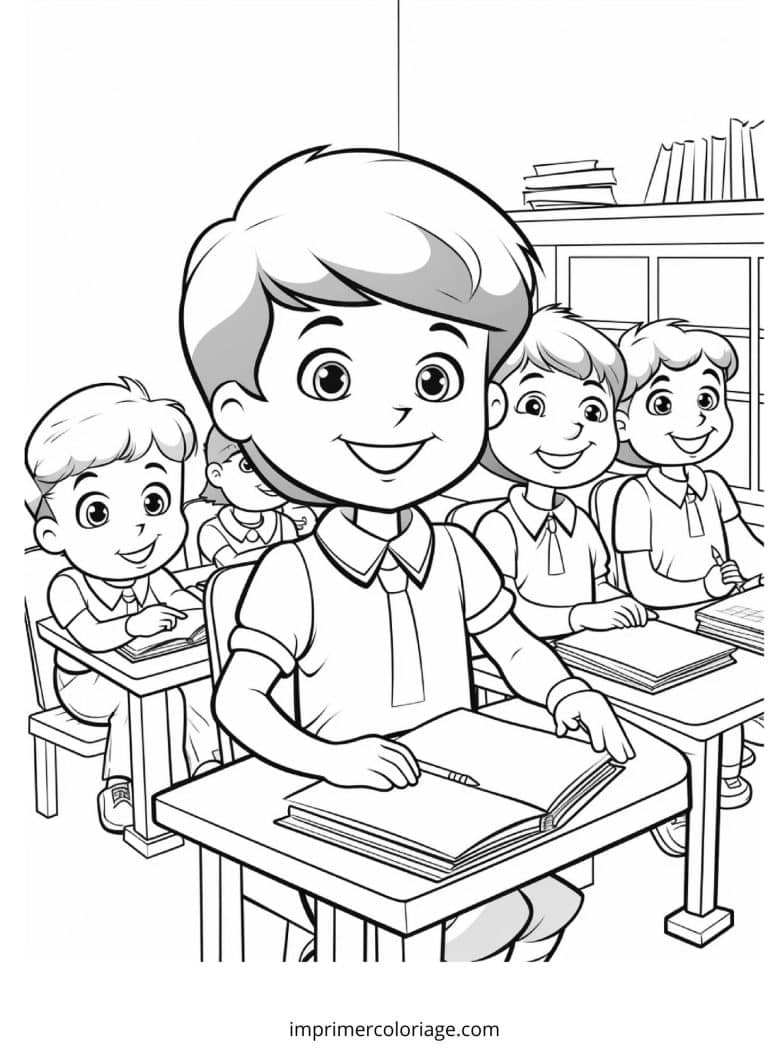 Coloriage rentr&eacute;e scolaire MS | Dessin gratuit &agrave; imprimer
