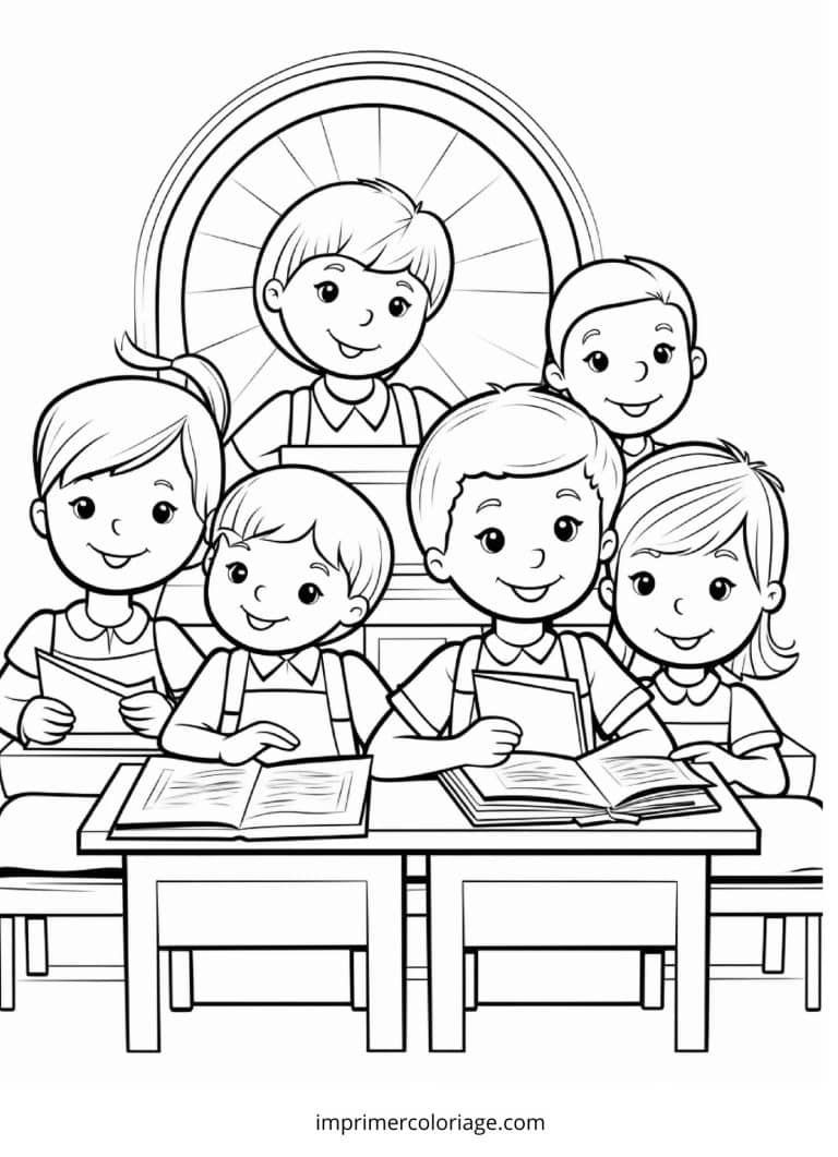 Coloriage rentr&eacute;e scolaire PS | Dessin gratuit &agrave; imprimer