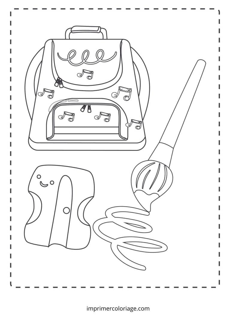 Coloriage rentr&eacute;e scolaire maternelle PDF | Dessin gratuit &agrave; imprimer