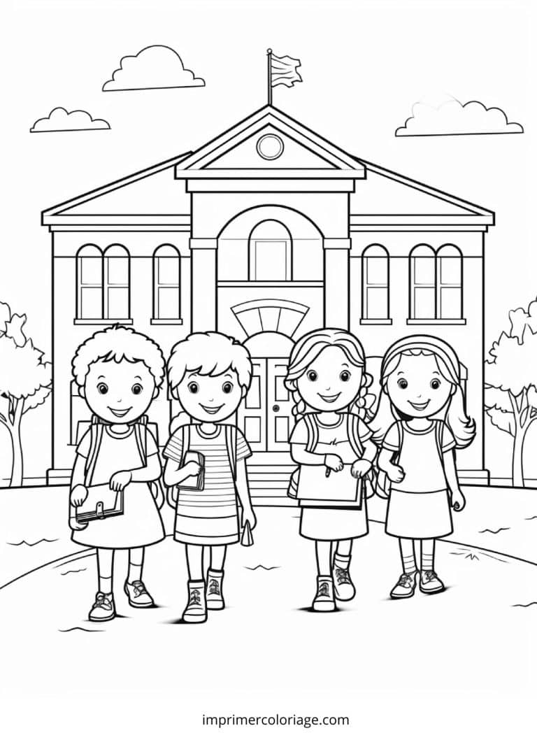 Coloriage rentr&eacute;e scolaire des CE2 | Dessin gratuit &agrave; imprimer