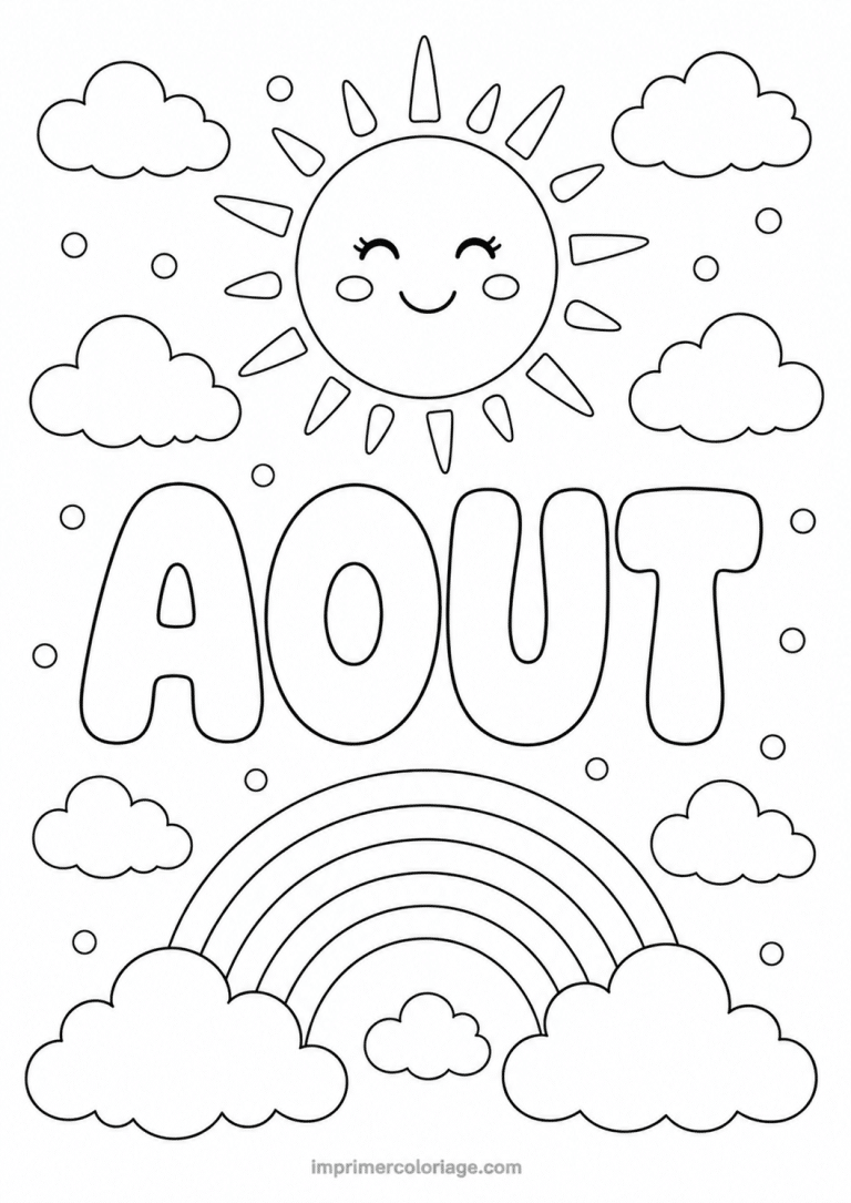 coloriage aout arc en ciel - dessin gratuit &agrave; imprimer