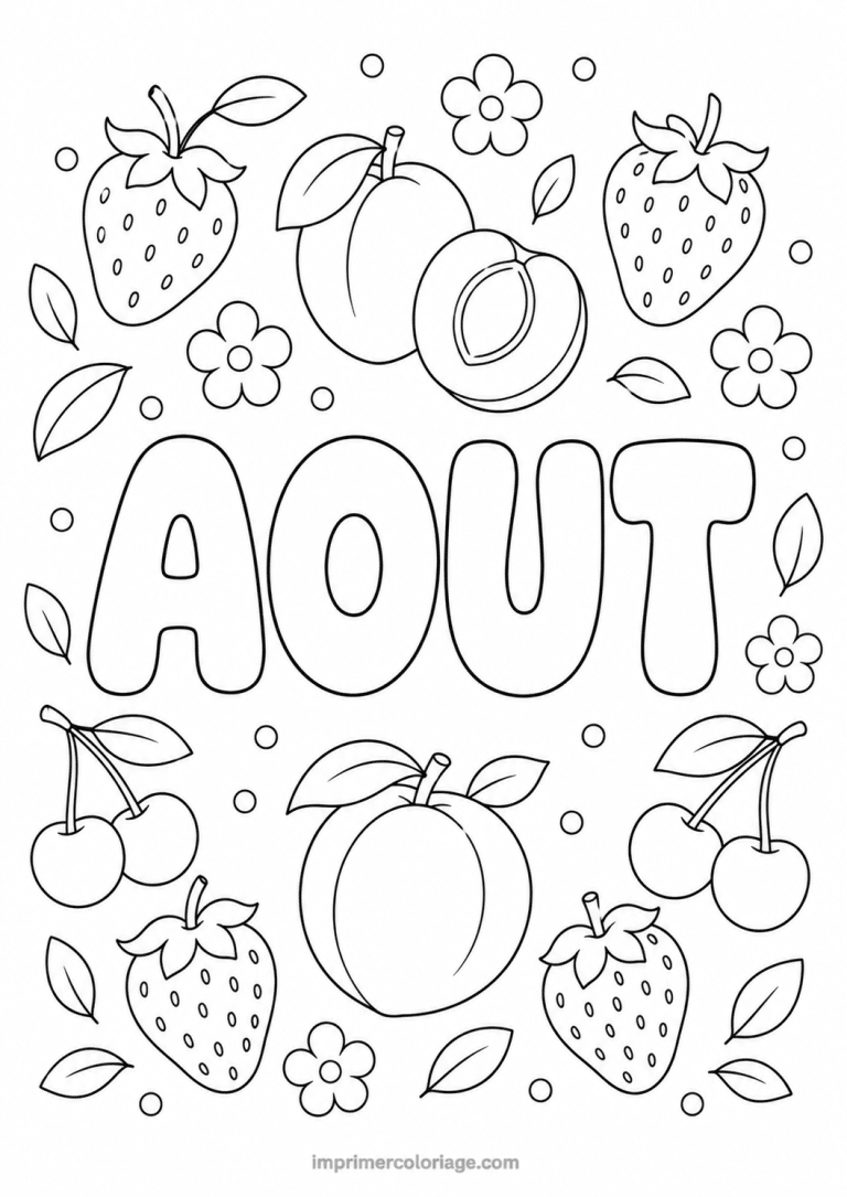 coloriage aout fruits - dessin gratuit &agrave; imprimer