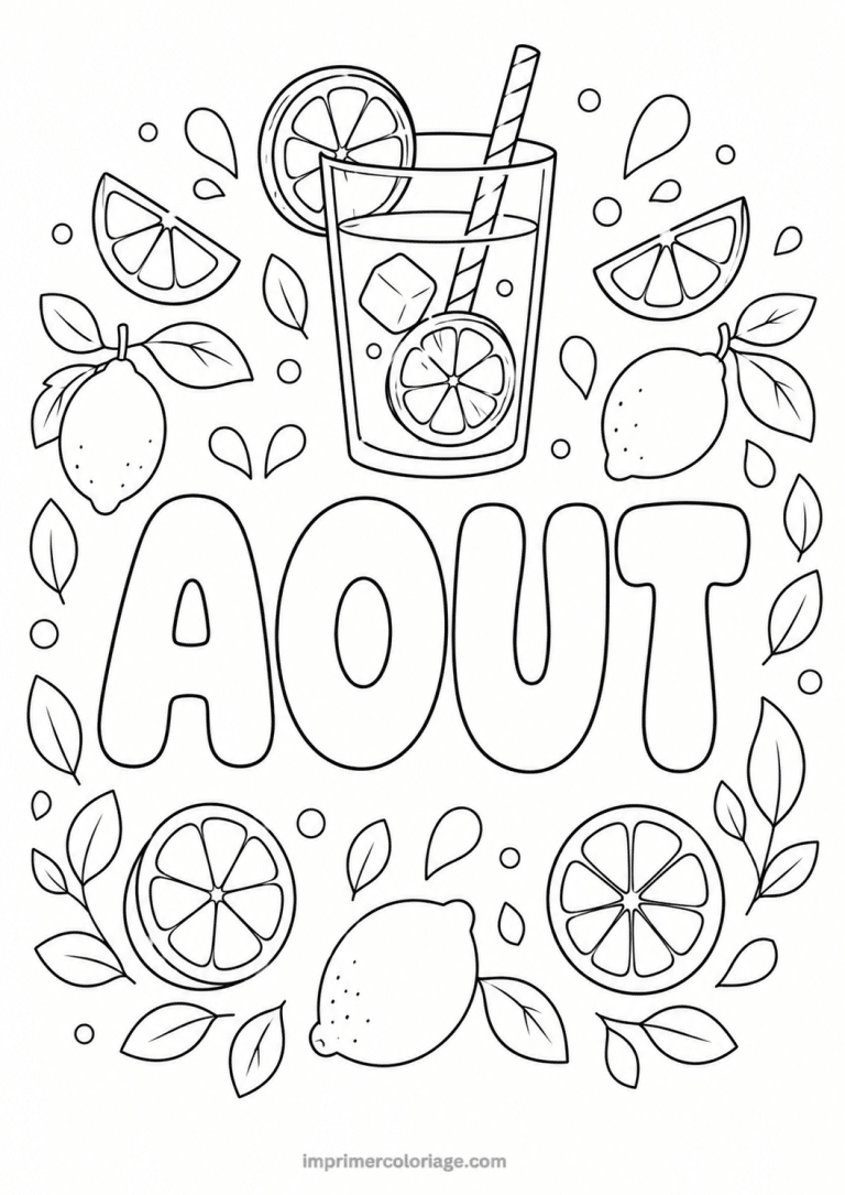 coloriage aout limonade - dessin gratuit &agrave; imprimer