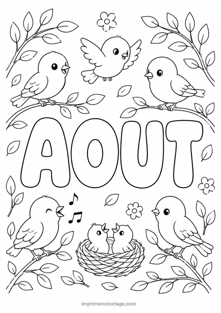 coloriage aout oiseaux - dessin gratuit &agrave; imprimer
