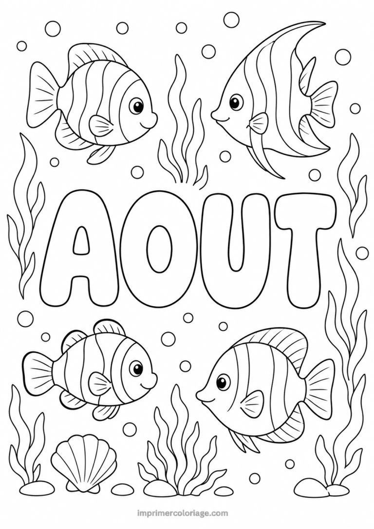 coloriage aout poissons - dessin gratuit &agrave; imprimer