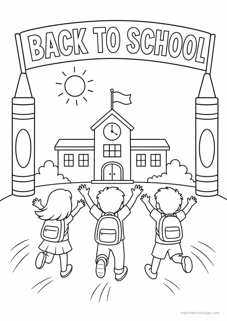 coloriage rentree back to school crayons - dessin gratuit &agrave; imprimer