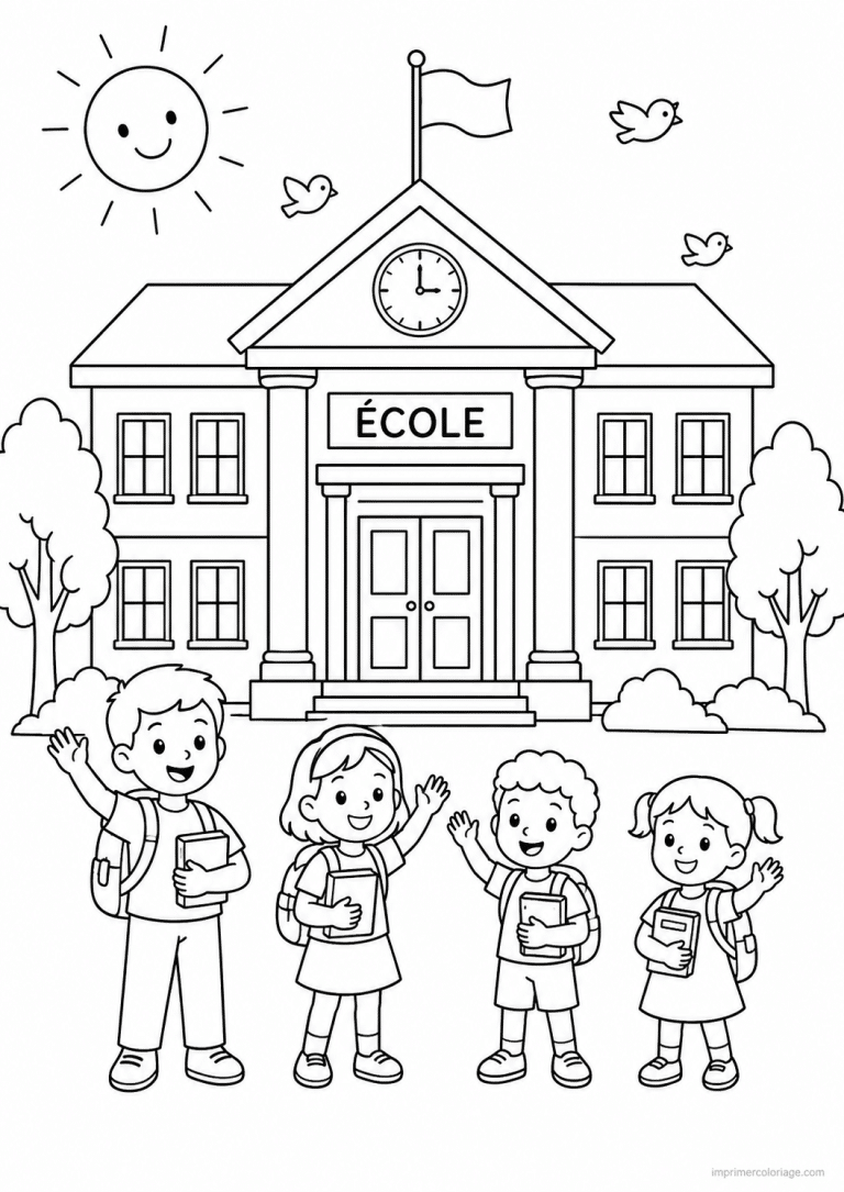 coloriage rentree grande ecole - dessin gratuit &agrave; imprimer