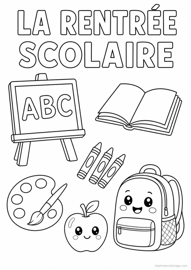 coloriage rentree scolaire fournitures - dessin gratuit &agrave; imprimer
