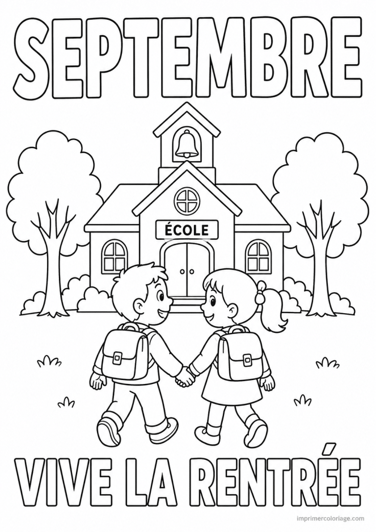 coloriage rentree septembre - dessin gratuit &agrave; imprimer