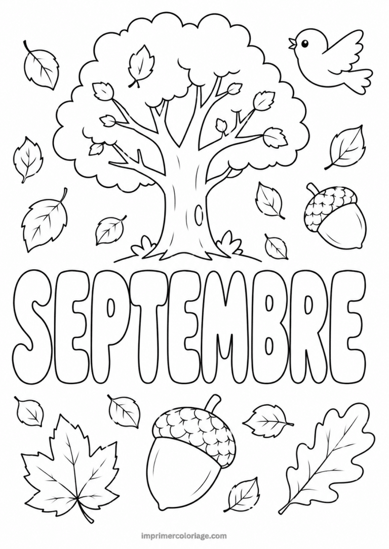 coloriage septembre arbre - dessin gratuit &agrave; imprimer