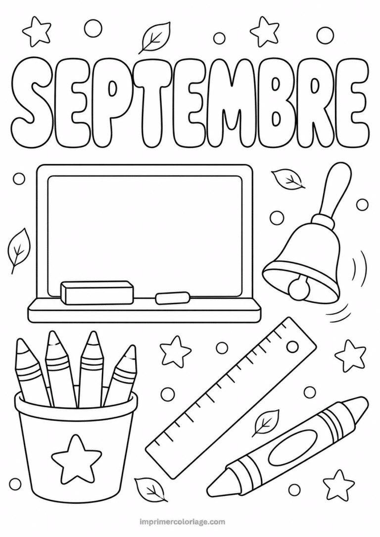 coloriage septembre ardoise - dessin gratuit &agrave; imprimer