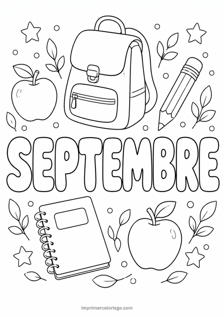 coloriage septembre cartable - dessin gratuit &agrave; imprimer