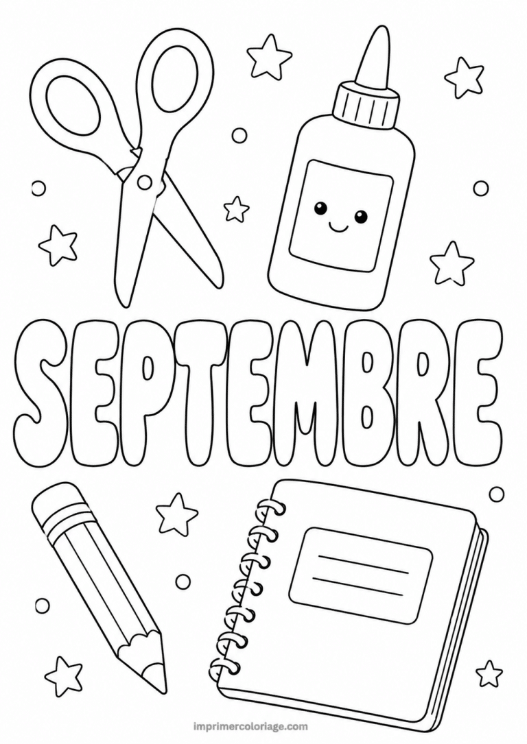 coloriage septembre ciseaux colle - dessin gratuit &agrave; imprimer