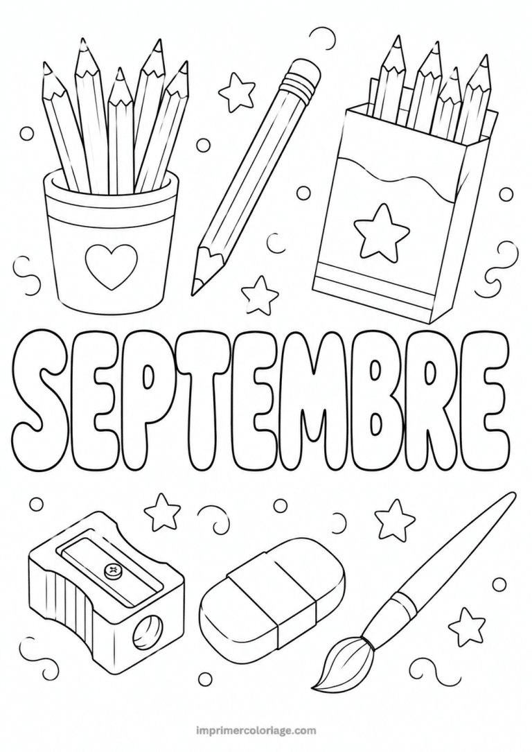 coloriage septembre crayons - dessin gratuit &agrave; imprimer