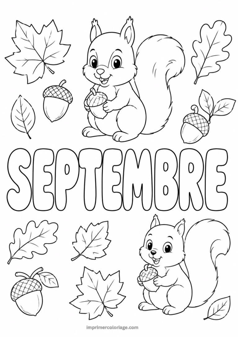 coloriage septembre ecureuil - dessin gratuit &agrave; imprimer