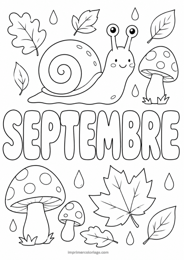 coloriage septembre escargot - dessin gratuit &agrave; imprimer