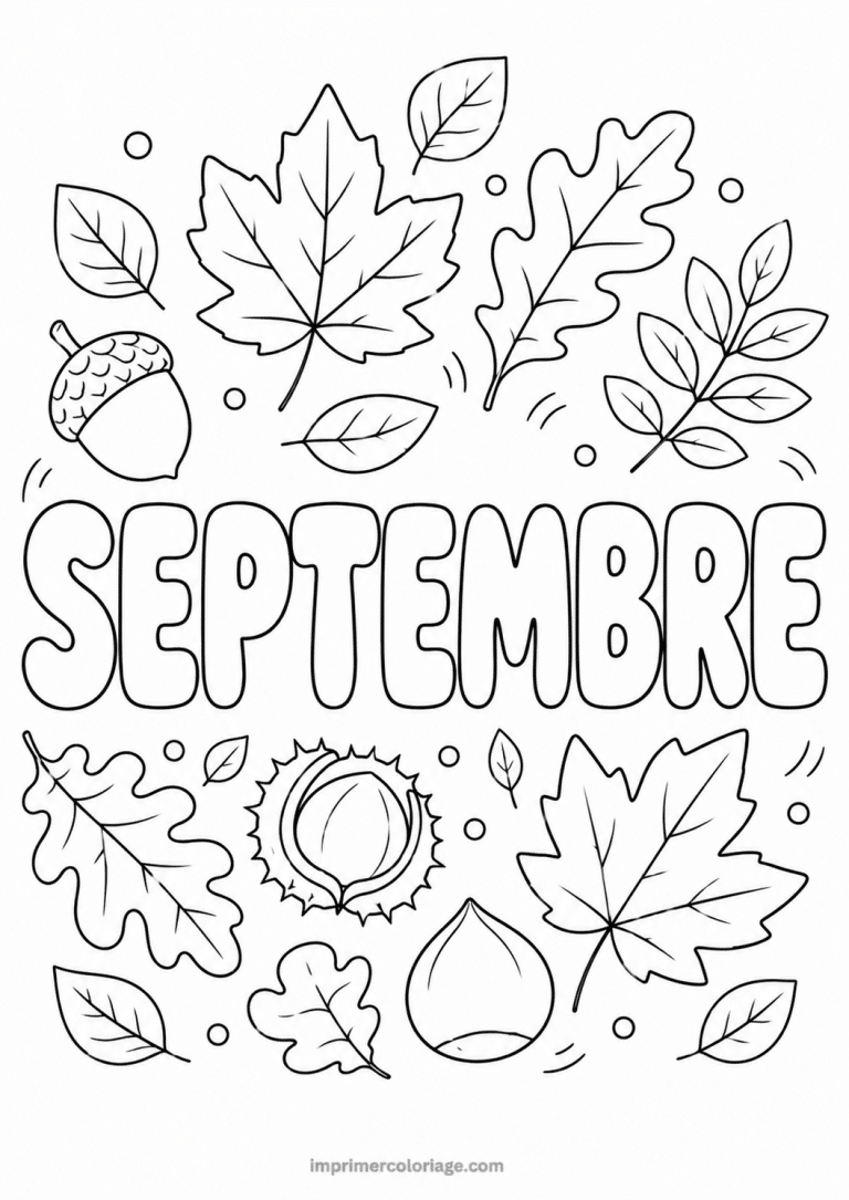 coloriage septembre feuilles automne - dessin gratuit &agrave; imprimer