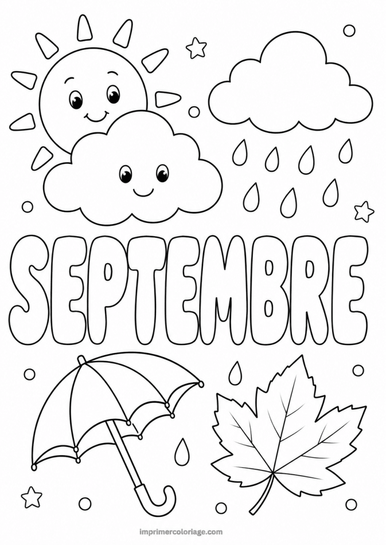 coloriage septembre meteo - dessin gratuit &agrave; imprimer