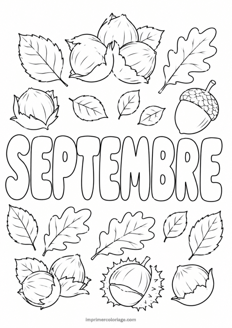 coloriage septembre noisettes - dessin gratuit &agrave; imprimer