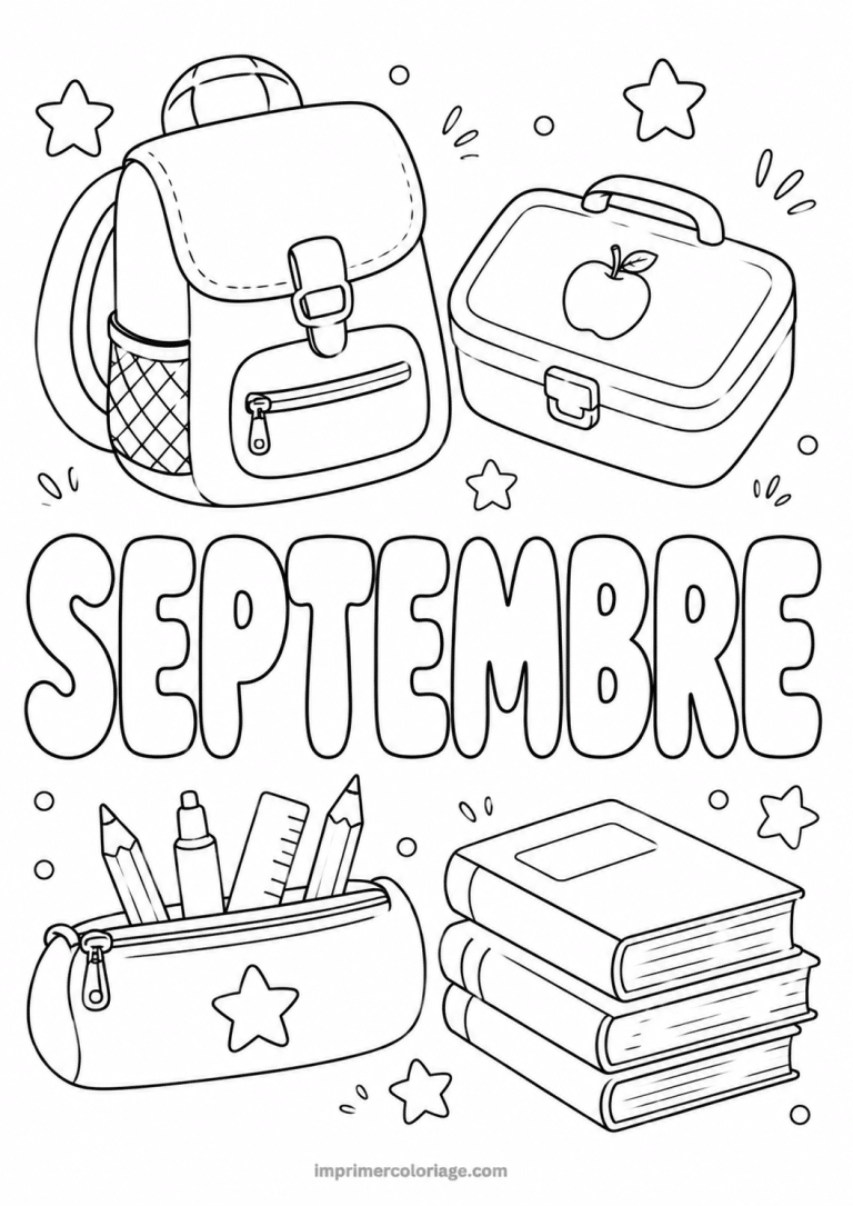 coloriage septembre sac a dos - dessin gratuit &agrave; imprimer