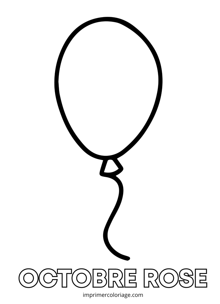 Coloriage octobre rose ballon - dessin gratuit &agrave; imprimer