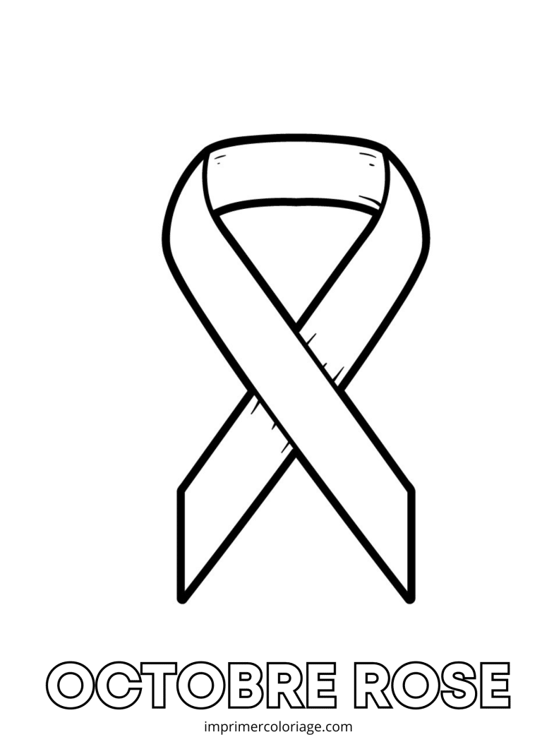 Coloriage octobre rose bandeau - dessin gratuit &agrave; imprimer