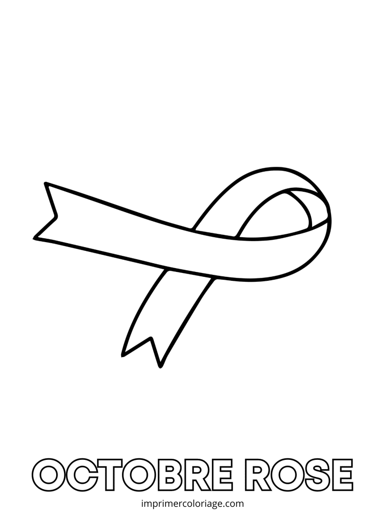 Coloriage octobre rose bandeau rose - dessin gratuit &agrave; imprimer