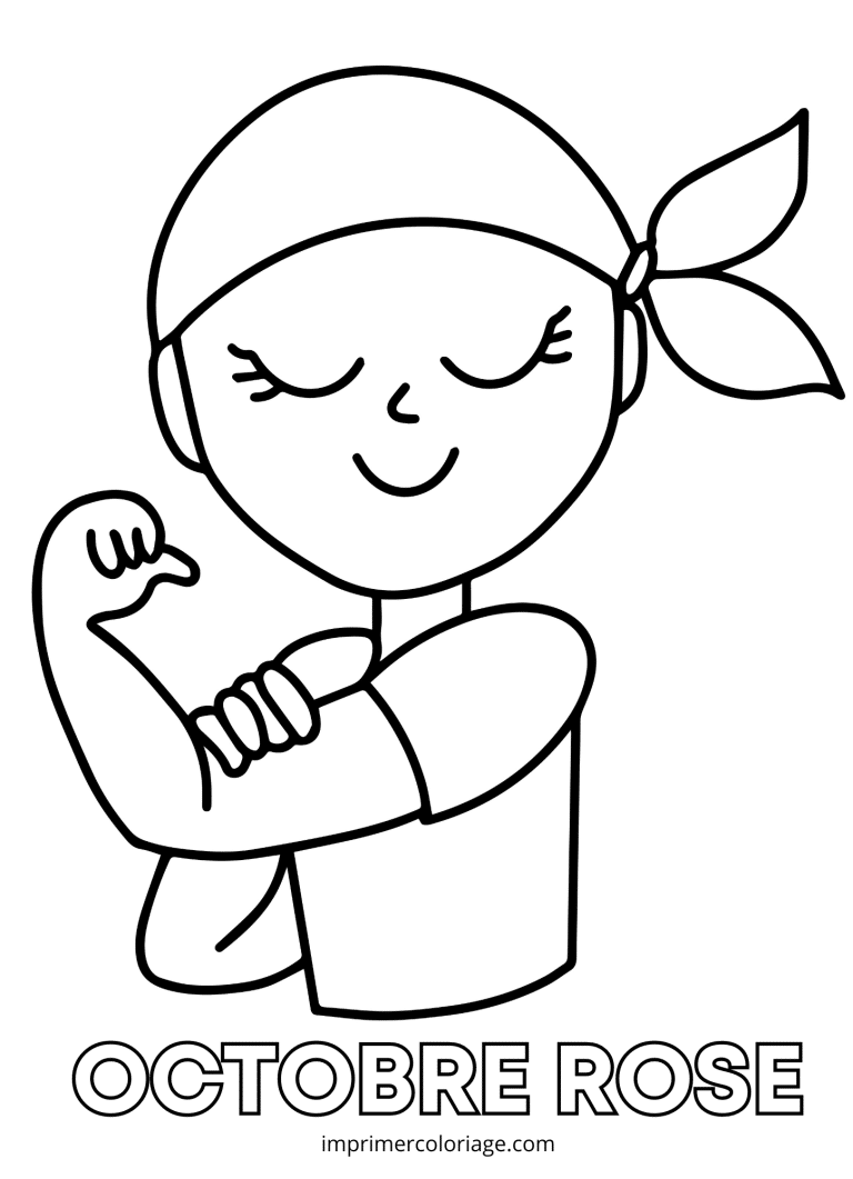 Coloriage octobre rose cancer lutte - dessin gratuit &agrave; imprimer