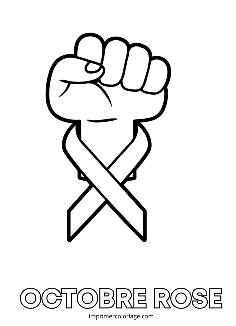 Coloriage octobre rose combat - dessin gratuit &agrave; imprimer