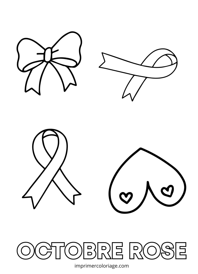 Coloriage octobre rose logo - dessin gratuit &agrave; imprimer