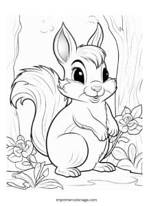 coloriage automne écureuil - dessin gratuit à imprimer