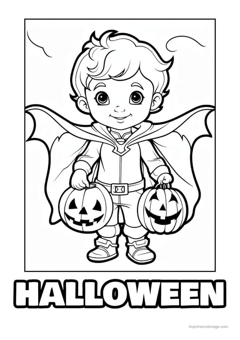 coloriage cute halloween - dessin gratuit &agrave; imprimer