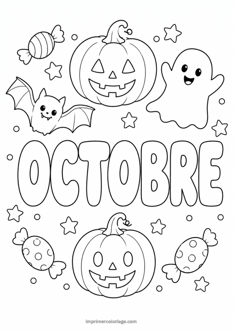 coloriage octobre citrouilles - dessin gratuit &agrave; imprimer
