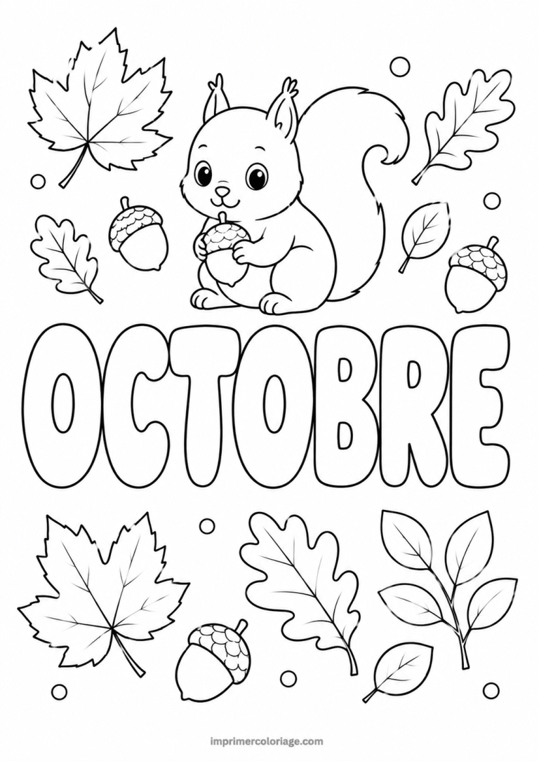 coloriage octobre ecureuil - dessin gratuit &agrave; imprimer