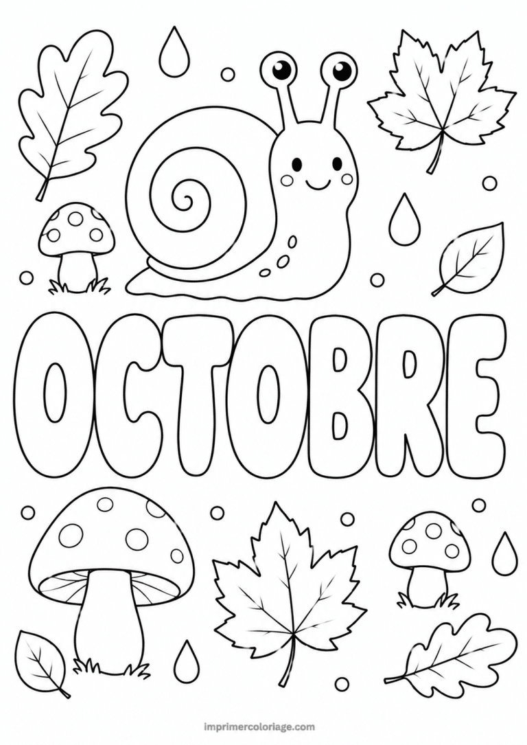 coloriage octobre escargot - dessin gratuit &agrave; imprimer