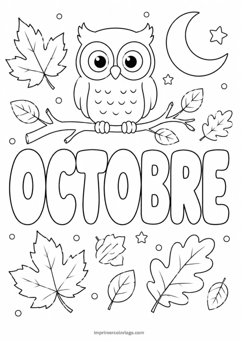 coloriage octobre hibou - dessin gratuit &agrave; imprimer