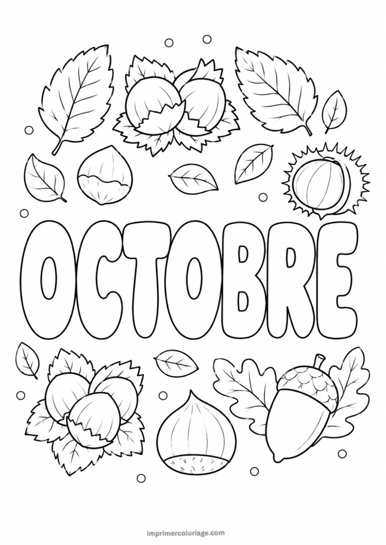coloriage octobre noisettes - dessin gratuit &agrave; imprimer