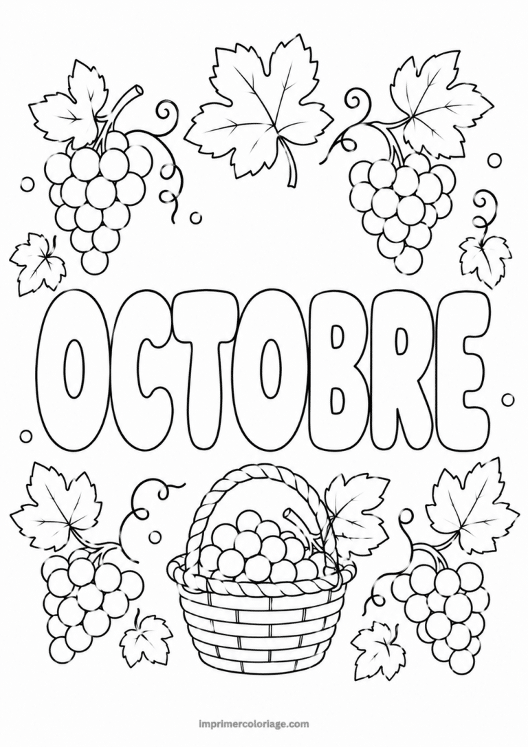 coloriage octobre vendanges - dessin gratuit &agrave; imprimer