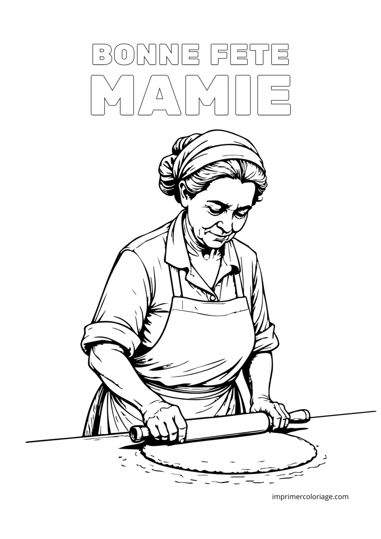 Bonne f&ecirc;te mamie coloriage mandala pates - dessin gratuit &agrave; imprimer
