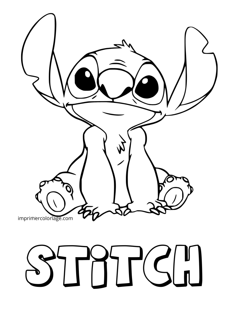Coloriage Stitch mignon - dessin gratuit &agrave; imprimer